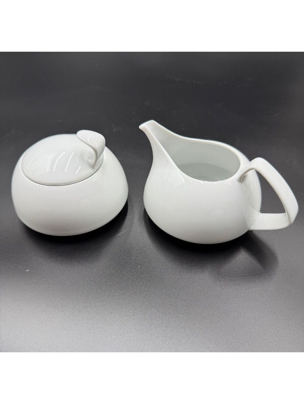 Rosenthal TAC Gropius White Porcelain Creamer and Lidded Sugar Bowl Set